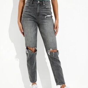 American Eagle AE Mom Jeans Smoked Grey Size 12 reg NWT